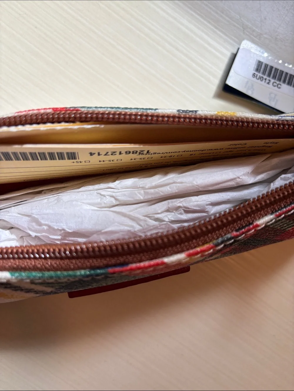 Dooney & Bourke Multicolor Plaid Roll Cosmetic Case